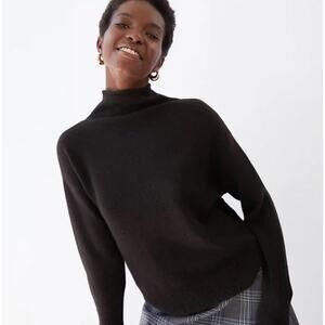 WILFRED | Aritzia Cyprie Black Merino Wool Roll Neck Mock Neck Sweater | Medium